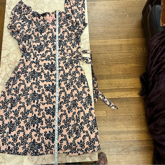 J. Crew Rosy Floral Wrap Dress 365 Crepe Size 14 - Picture 10 of 14